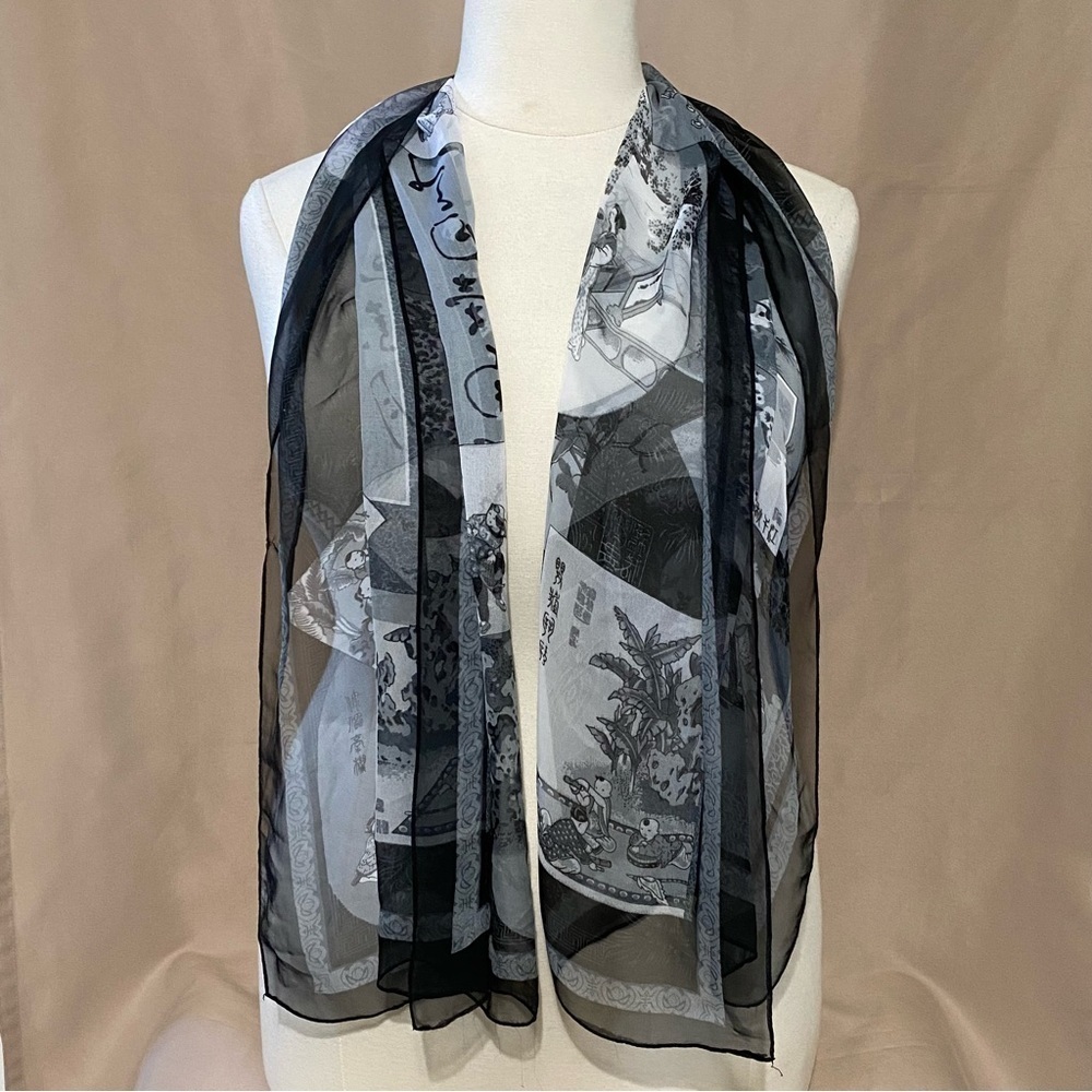 Vintage Sheer Japanese Scarf